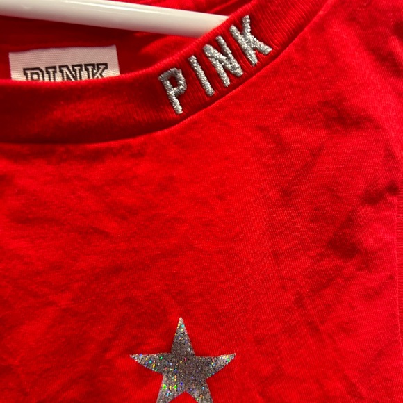 VS PINK Tank Top Red with Sparkly Stars Medium - Picture 2 of 10